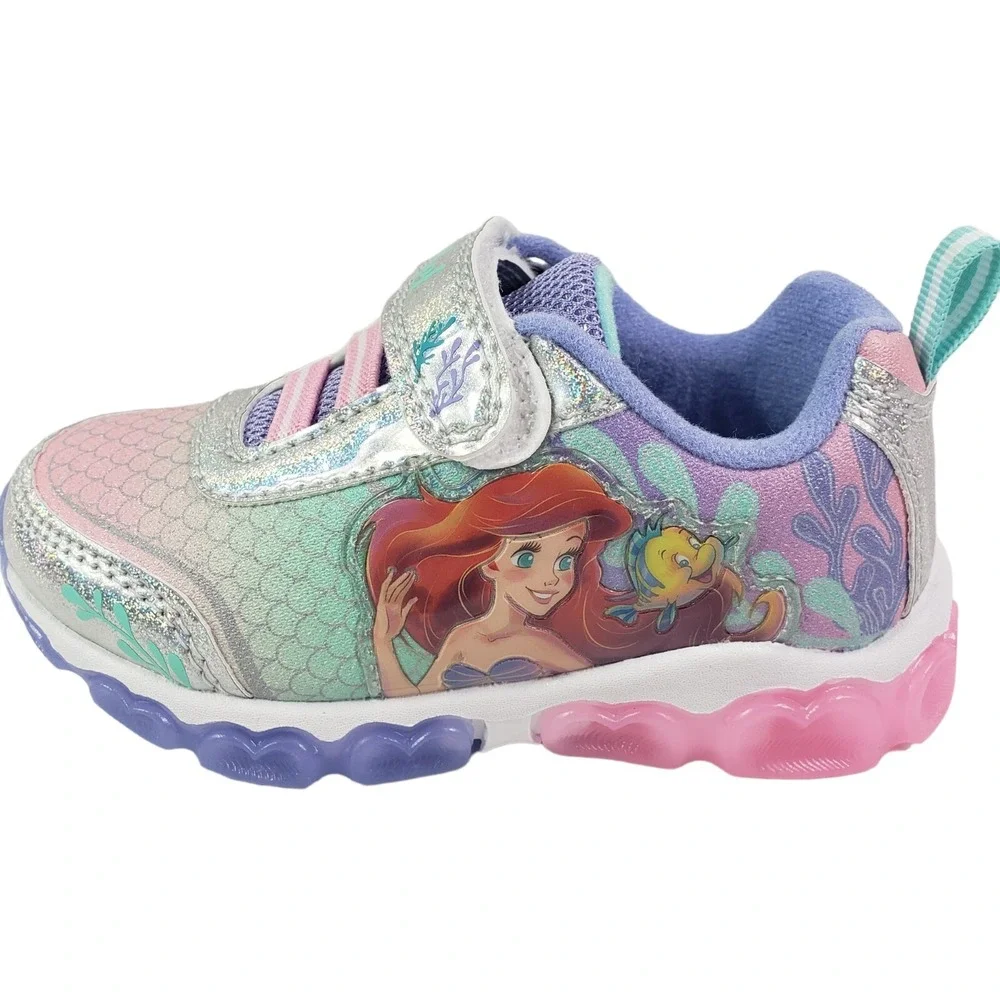 Disney Girls' Mermaid Shoes - Laceless LED Light Up Shoes Pink Size 6 (15cm) New